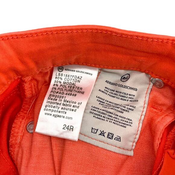 AG The Prima Cigarette Crop Faded Azalea Size 24 NWT $178 MSRP - Picture 5 of 7